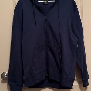 Athletic Works Navy Blue Full-Zip Hoodie